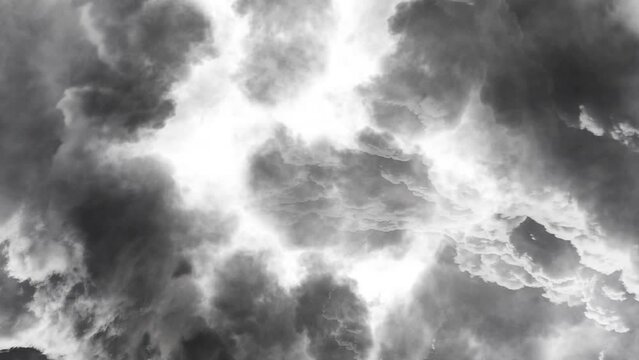 4k thunderstorm,  Staccato Lightning From Supercell Thunderstorm