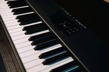 Piano keys close-up 
