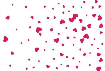 Red heart background. Love confetti background