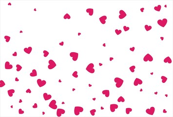 Red heart background. Love confetti background