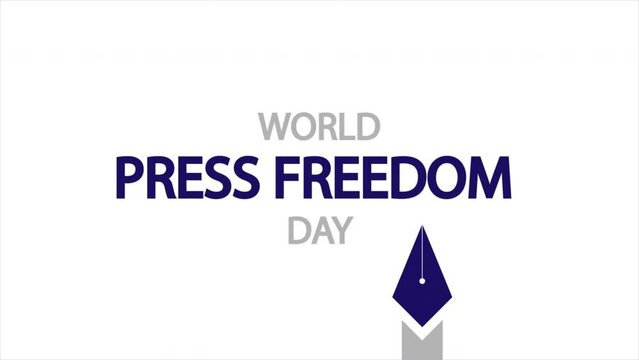 World press freedom day typography and pen, art video illustration.