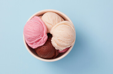 Ice cream cones on pink background