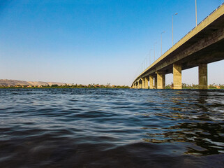 Nile River in my country under the bridge