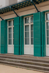 Vintage windows and wooden shutters 