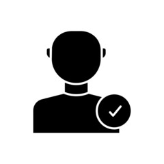 People icon with check mark. solid icon style. simple design editable. Design template vector
