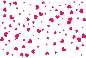 Red heart background. Love confetti background