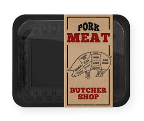 Pork meat food tray