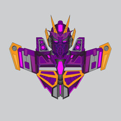 warrior cyborg robot knight in the sacred geometry ornaments background, Perfect for T-Shirt Design, Sticker, Poster, Merchandise and E-sport logo