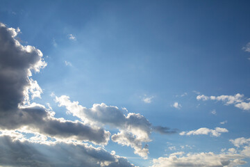 Beautiful sky with bright clouds for background