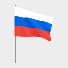Russia flag. National realistic flag of Russian Federation.