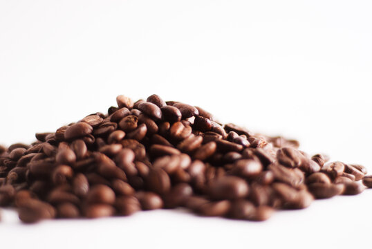 A heap of coffee beans.