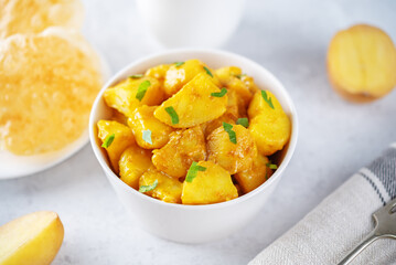 Curry potato with poori bread