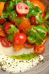 Poached egg with pickled vegetables