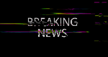 Breaking news and information modern glitch concept 3d illustration