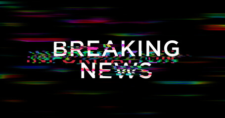 Breaking news and information modern glitch concept 3d illustration