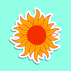 hand drawn sun flower doodle illustration for tattoo stickers poster etc