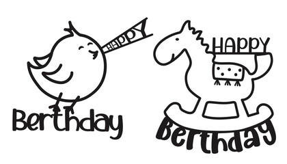 Birthday SVG. Happy Birthday Cake Topper SVG