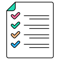 Paper with tick mark showcasing task list icon