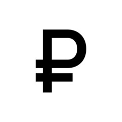 Obraz premium Russian ruble vector sign, Russian official currency rouble icon isolated on white background