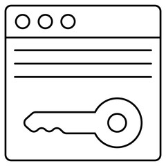 Secure website icon in linear design