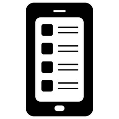 A trendy design icon of mobile list
