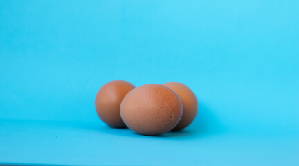 eggs on blue background