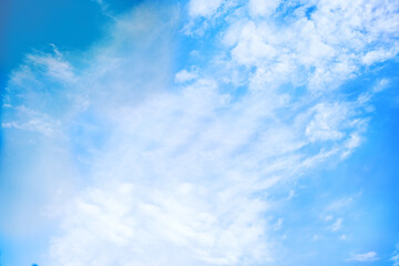 Clear Blue Sky swith white clouds. Background  