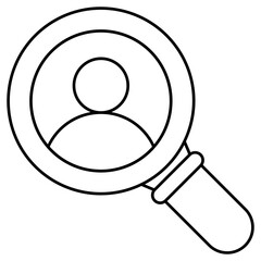 Avatar under magnifying glass, concept of headhunting