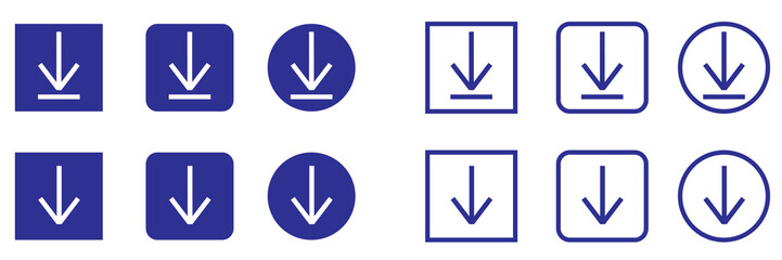 Set of download and send icon. Download web sign. jpg black blue arrow icons. isolated elements on white background.

