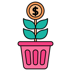 A perfect design icon of dollar plant