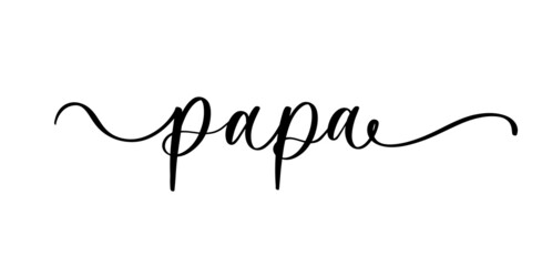Papa lettering inscription in russian for fathers day ideas. - obrazy, fototapety, plakaty