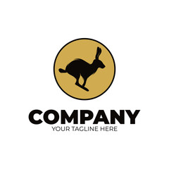 Silhouette of rabbit logo design inspiration