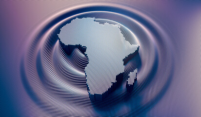 African map in a digital raster micro structure - 3D illustration   © peterschreiber.media