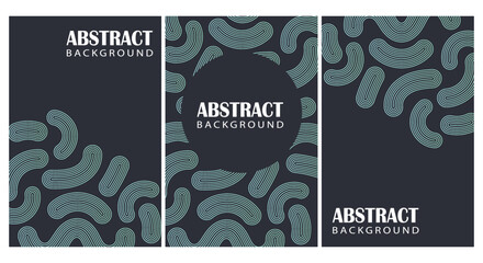 Set of abstract banners with pattern of lines. Vector design.