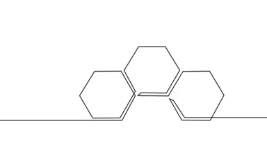 Cellular honeycomb internet base station receiver. One line telecommunication global connection information transmitter. Continuous vector illustration