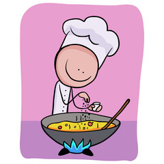 Chef making  tasty food clip art