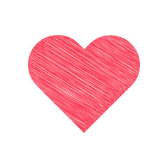 love icon. red heart isolated on white