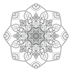Indian mandala. Isolated mandala pattern. Vintage ethnic background frame. Vector illustration