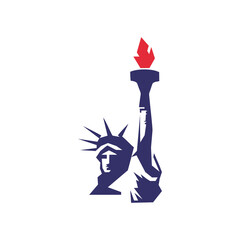 Statue of Liberty logo, vector illustration of design © ellistyaa.