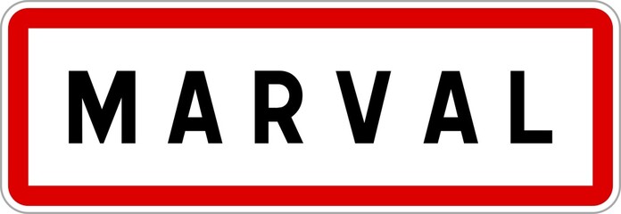 Panneau entrée ville agglomération Marval / Town entrance sign Marval