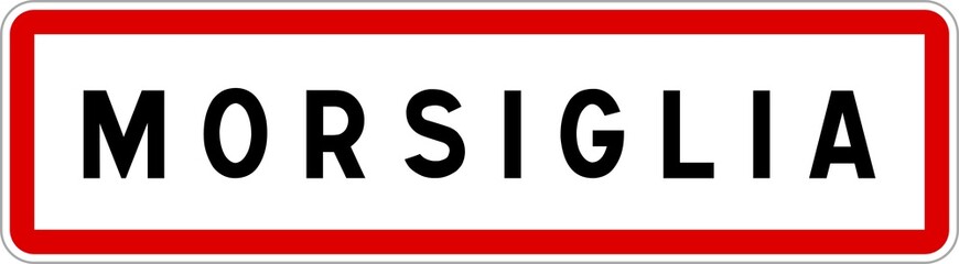 Panneau entrée ville agglomération Morsiglia / Town entrance sign Morsiglia