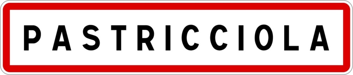 Panneau entrée ville agglomération Pastricciola / Town entrance sign Pastricciola