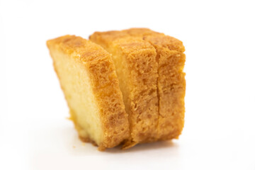 fresh pound cake isolate on white background