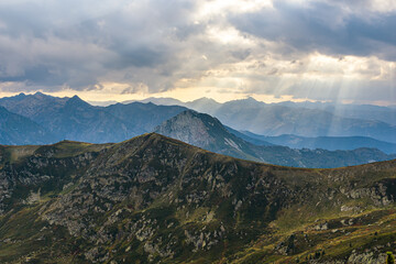 Rays of lights on the beautiful mountains.