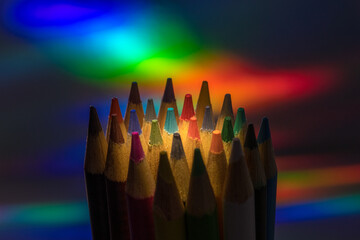 Colored Pencils on a Colored Background