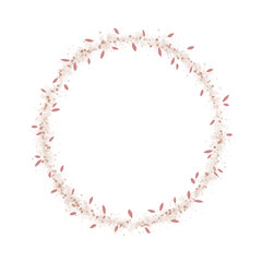 floral round frame watercolor