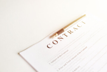 Pen on the contract papers