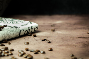 Black Background Coffee Product Background for product display, product mock up, styled photography with copy space, kitchen mock up, food mock up