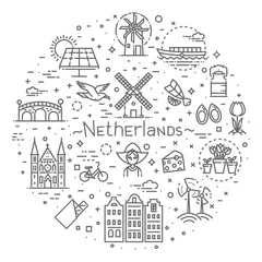 Fotobehang Holland illustration. Banner © tettygreen