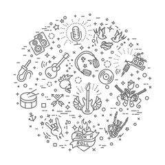 Rock and Roll illustration. Banner